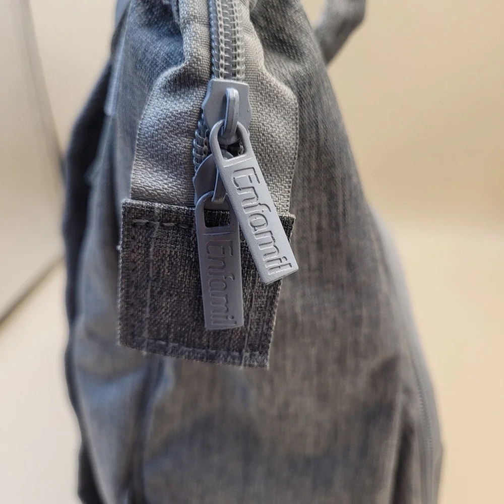 Enfamil‎ Gray Heathered Diaper Bag Backpack Multi Pocket Travel Baby Bag